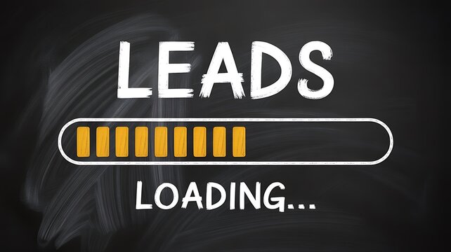 Loading leads, business progress bar, loading process, business concept