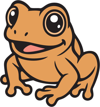 Common Coqu&iacute; Frog of Puerto Rico. Cute Wildlife Icon Concept.