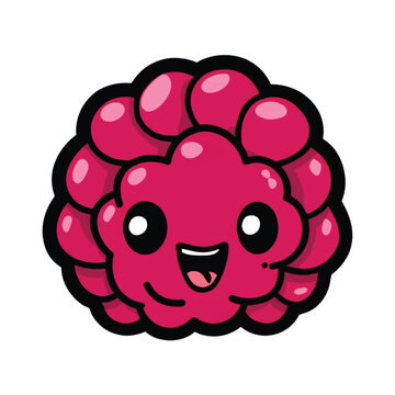 Cartoon brain character smiling face.
