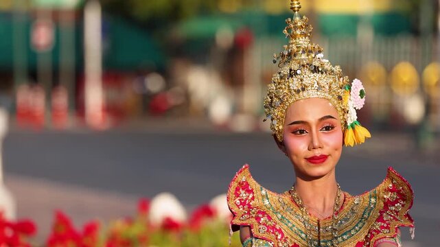 Traditional Thai Khon Dance Performance in Bangkok