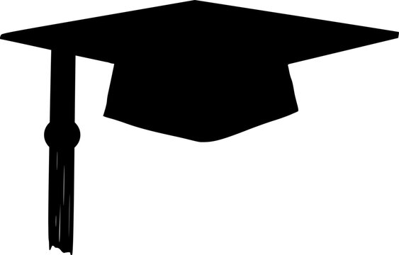 Vektor Silhouette Graduierung Hut - Anschluss Hut isoliert