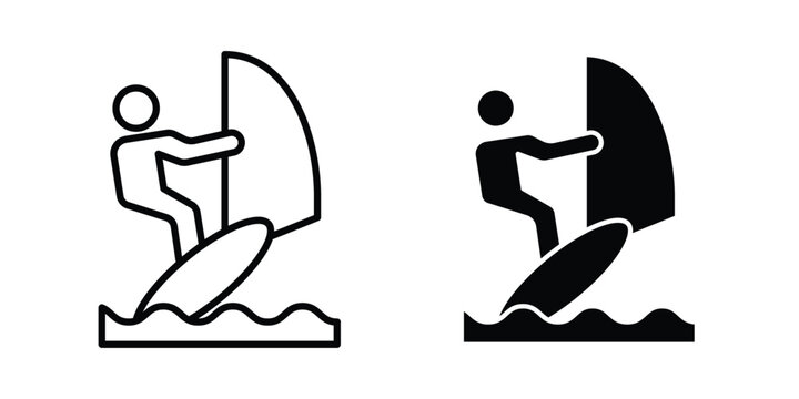Windsurf icon vector design Illustration pack for apps.
