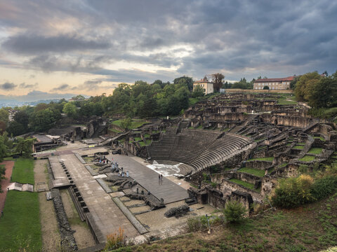 Ancient Theatre of Fourviere, a roman theatre in Lyon, France.