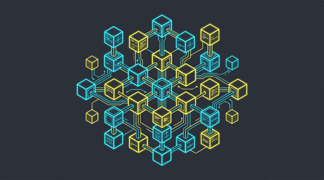 Blockchain Technology - A Network of Interconnected Digital Blocks.