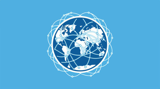 Global network connection illustration representing worldwide communication.