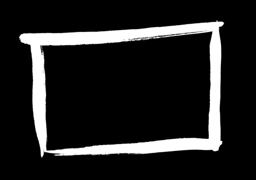 Weisse Umrandung - Handgemalter Rahmen mit Textfreiraum auf schwarz