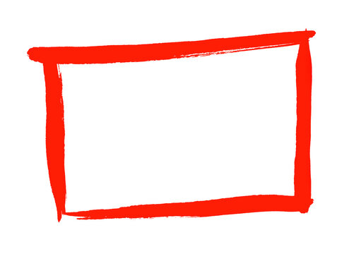 Rote Umrandung - Handgemalter Rahmen mit Textfreiraum