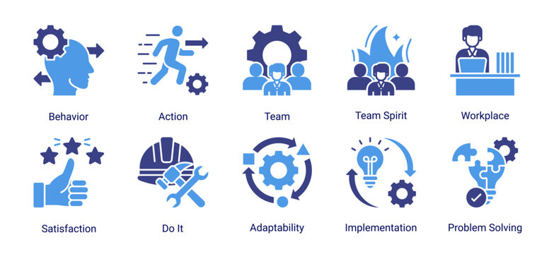 This kaizen icon set represents teamwork,workplace culture,and behavior-driven improvement.Ideal for HR,collaboration,leadership,and organizational development projects.