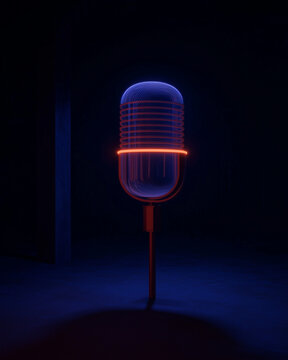 a vintage retro broadcast microphone