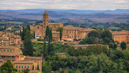 Obraz premium Summer day panorama of Siena, Italy, Tuscany. 