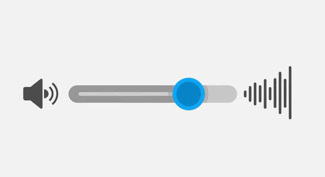 Minimalist volume slider icon with sound level indicator bars.