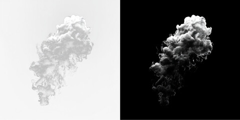 Abstract Cloud of Smoke Isolated on Dark