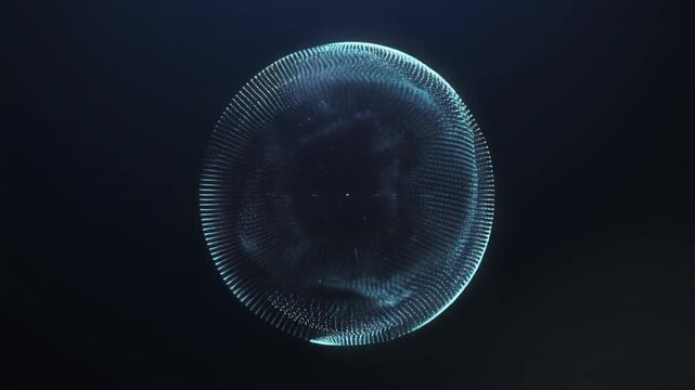 Abstract digital globe rotating in a dark space environment