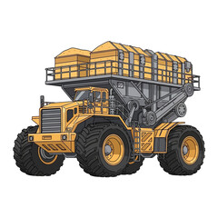 Obraz premium Large Yellow Mining Dump Truck Vehicle.