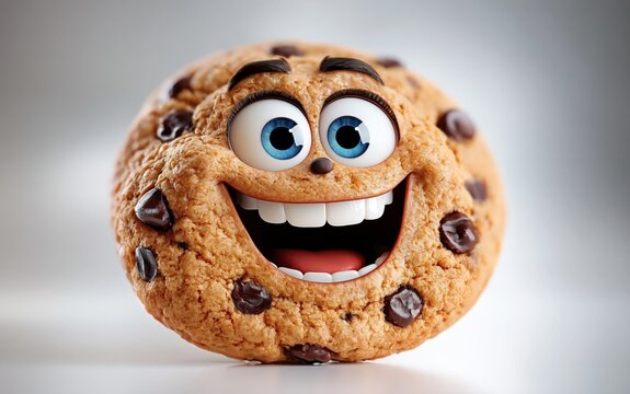 Delightful Cookie with Mouth Open and Eyes Wide