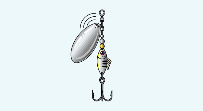 Fishing Lure with Spoon and Hook.