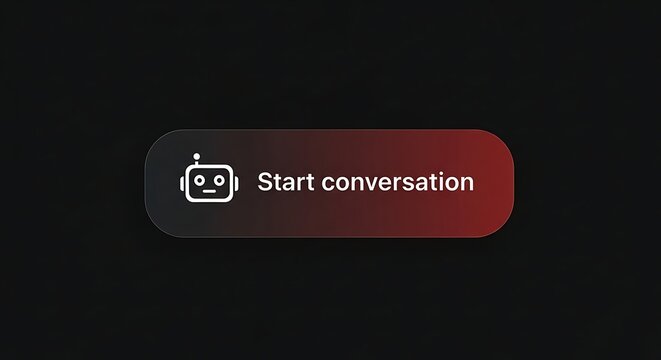 A chatbot interface with a start conversation button on a black background