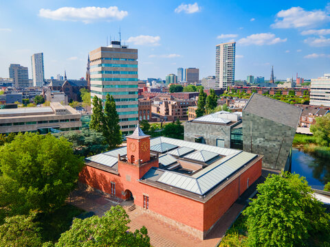 Panoramic view from above Van Abbemuseum in Eindhoven, Netherlands