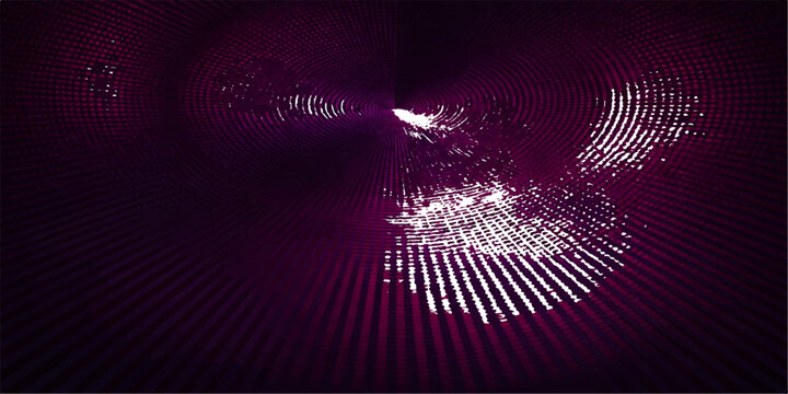 Futuristic blue binary code background featuring an abstract digital wave pattern with fractal light lines and glowing stars on a black technology space wallpaper design