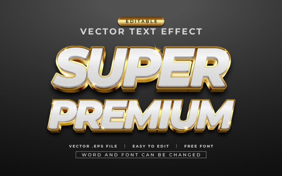 Editable Super Premium Vector Text Effect Style &ndash; Gold Metallic with Luxury 3D Texture