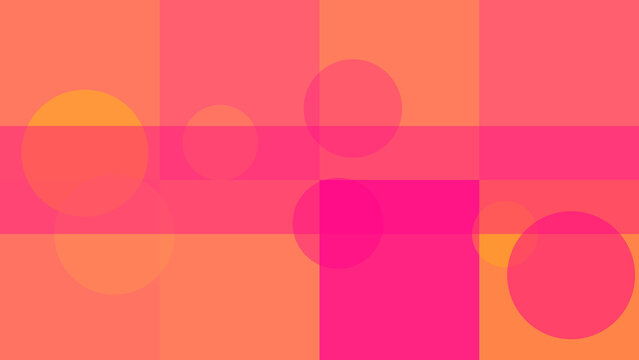 Minimalist geometric sunset with overlapping circles and horizon gradient background