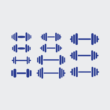 gym dumble icon set