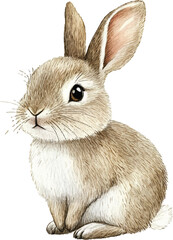 Obraz premium Cute Brown Rabbit Sitting Alone 1.