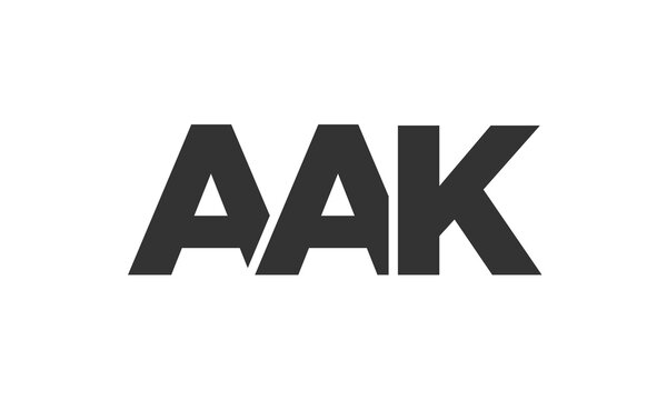 AAK logo design template with strong and modern bold text. Initial based vector logotype featuring simple and minimal typography. Trendy company identity.
