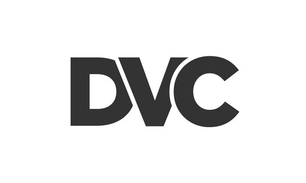 DVC logo design template with strong and modern bold text. Initial based vector logotype featuring simple and minimal typography. Trendy company identity.