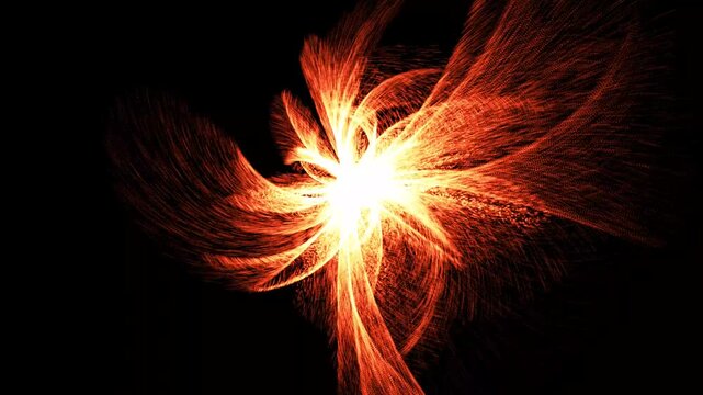 Powerful plasma streams burst from the surface of the incandescent star, forming giant loops and prominences. The dynamic movement of solar energy in outer space creates a majestic spectacle of contin