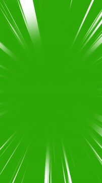 Animated Comic Light Speed Lines, Moving Anime Speed Line on Green Background. Full HD. 4K