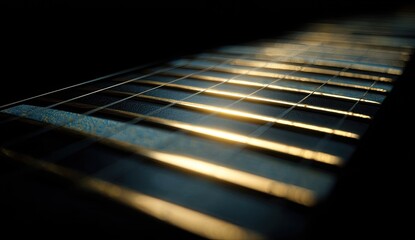 Fototapeta premium A close-up shot showcases the intricate grid pattern of a solar panel, illuminated by sunlight, highlighting its technological design and potential for renewable energy.