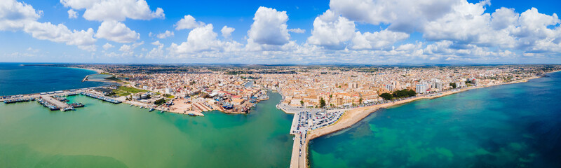 Obraz premium Mazara del Vallo city port aerial panoramic view