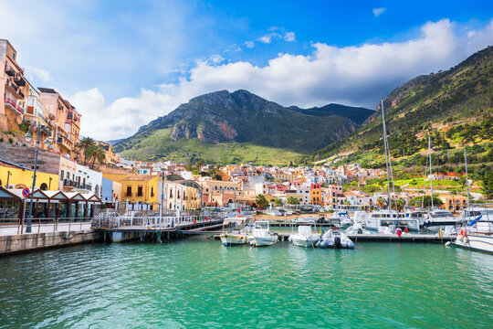Castellammare del Golfo port panoramic view, Sicily