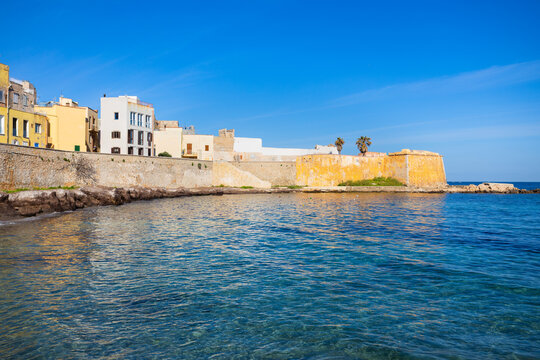 Tramontana walls beach in Trapani city in Sicily