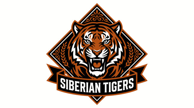 Powerful Siberian Tiger Logo Design for Sports Teams and Brands