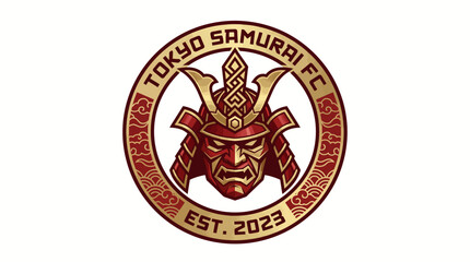 Fototapeta premium Dynamic Vector Football Crest Emblem for a Competitive Sports Team, Inspired by Warrior Culture
