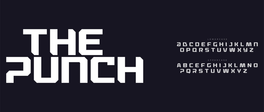 A modern typography design featuring the text 'The Punch' in bold white letters on a black background