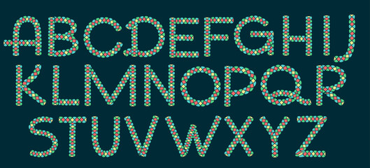 Naklejka na ściany i meble Colorful braided cord capital letters