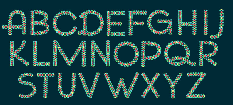 Colorful braided cord capital letters