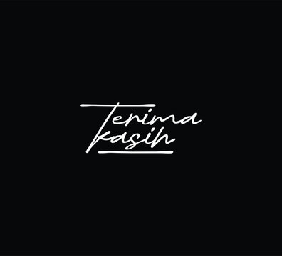 Terima Kasih Indonesia Handwritten Script Signature Typography Vector Minimal Elegant Design
