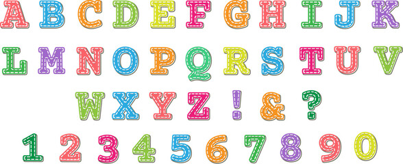 Plakat Hand drawn letters with stitches
