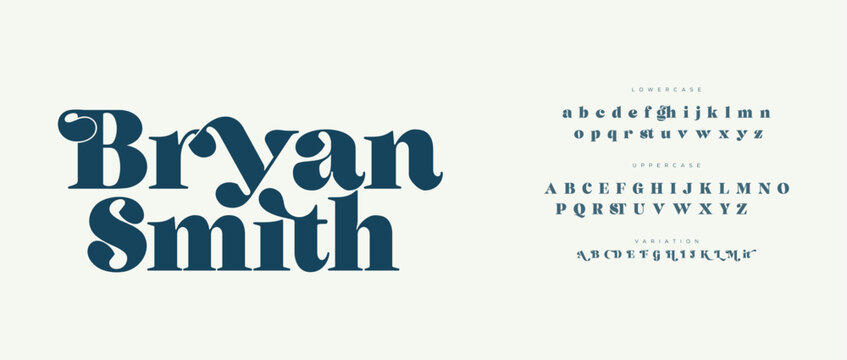 A creative typography design featuring a name and alphabet letters on a plain background