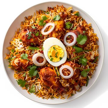 Traditional Bangladeshi Chicken Biryani Food Photography