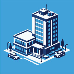 Naklejka premium kantor gedung apartement