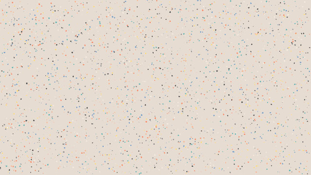 Seamless light terrazzo texture with colorful confetti stone chips, abstract modern speckled background for flooring, wallpaper, packaging and interior surface design