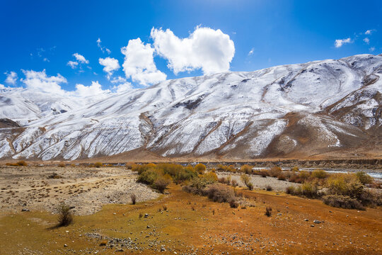 Mountain landscape view from Pamir highway, Tajikistan