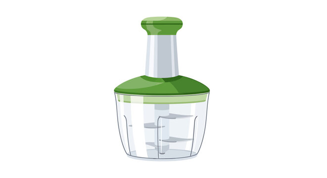 Green manual food chopper kitchen tool.