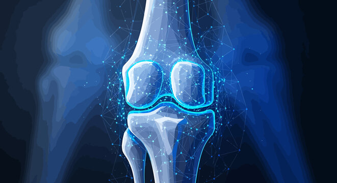 Human knee joint bone structure.