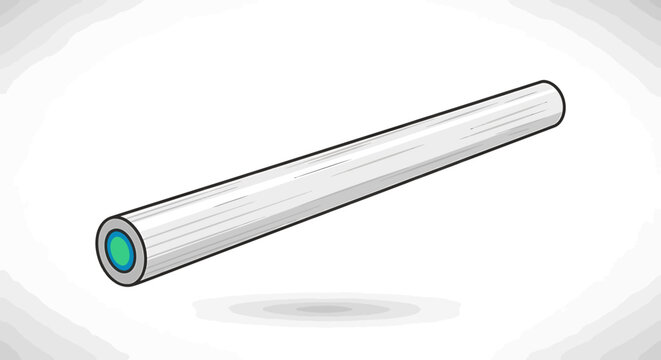 Illustration of a Simple White Tube with Green Interior.
